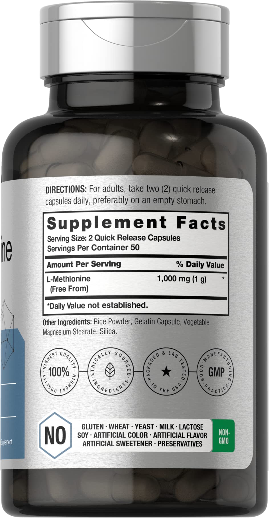 Horbäach L-Methionine, 1000 mg, 100 Count