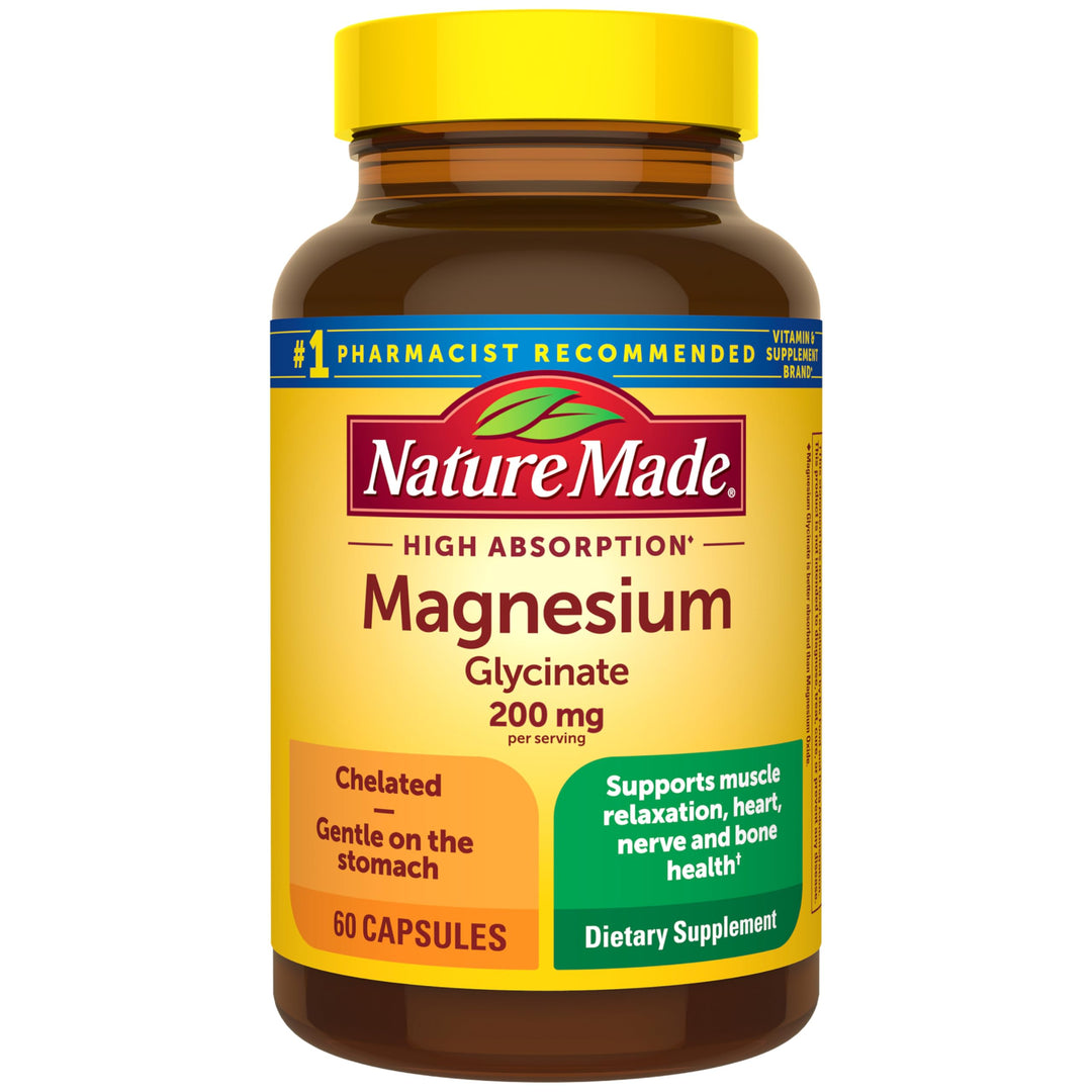 Nature Made Magnesium Glycinate Capsules, 200 mg, 60 Count