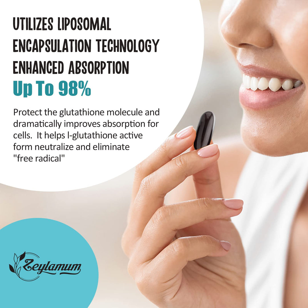 Zeylamum Liposomal Glutathione Softgels, 2400 mg, 60 Count
