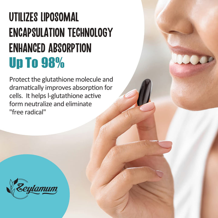 Zeylamum Liposomal Glutathione Softgels, 2400 mg, 60 Count