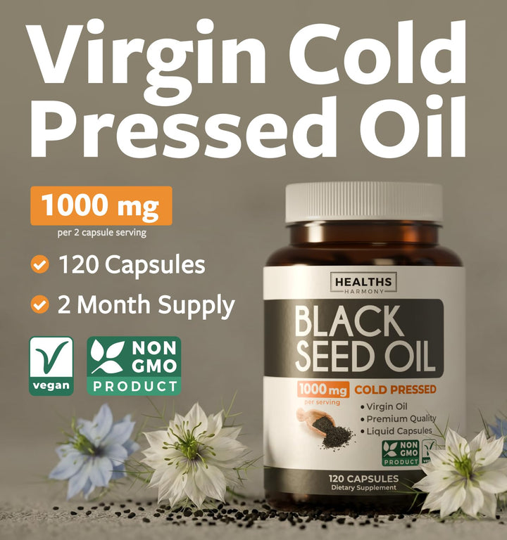Black Seed Oil Softgel Capsules, 500 mg, 120 Count
