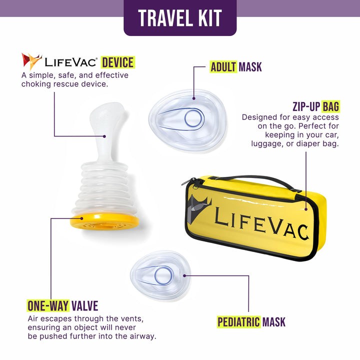 LifeVac Travel Kit, Yellow, 2 Count, Pack of 2