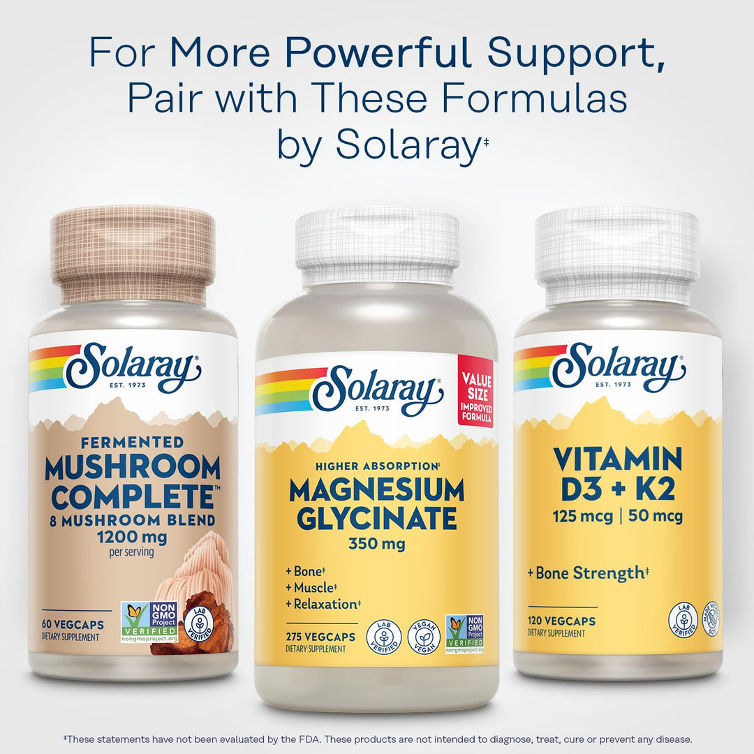 SOLARAY Fermented Mushroom Complete Capsules, 60 Count