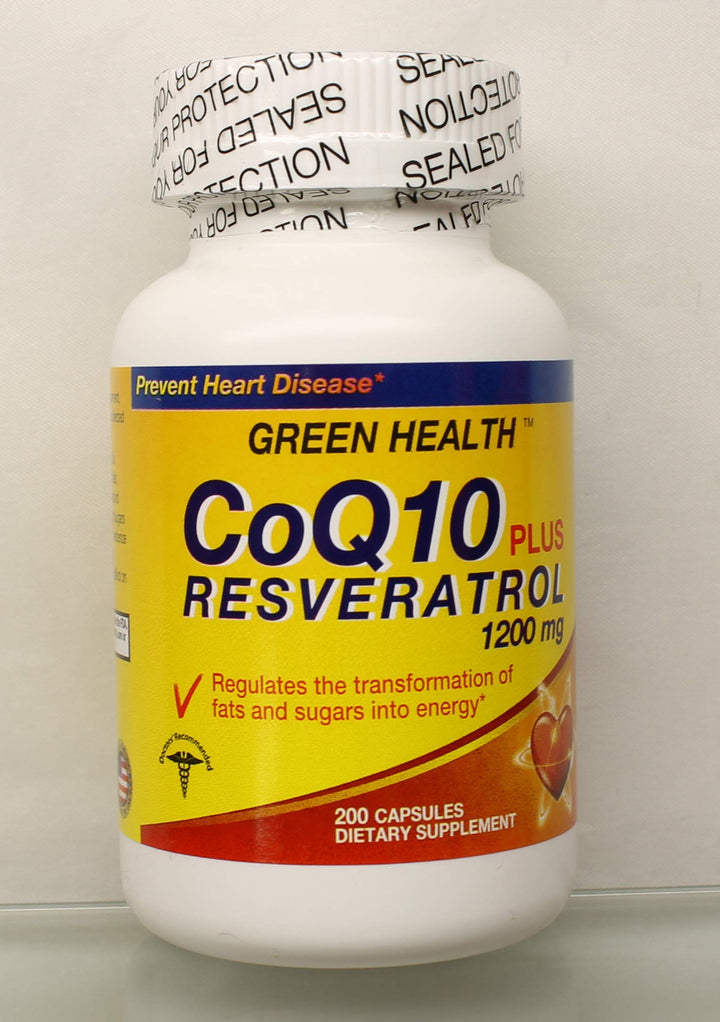 Cenpac-Green Health Co-Q10 Plus Resveratrol, 1200 mg, 200 Count