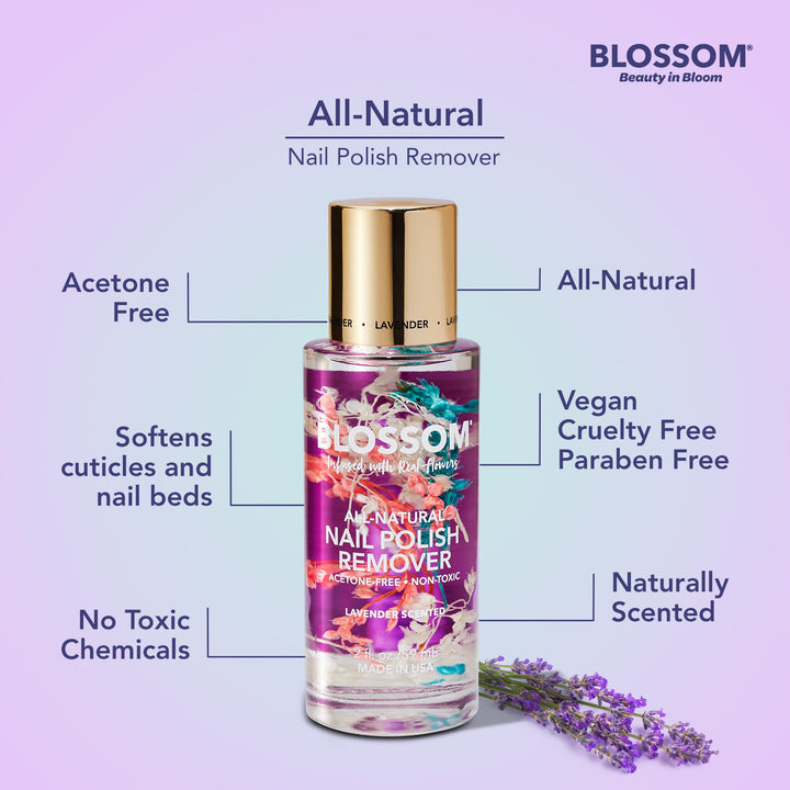 Blossom Nail Polish Remover, Lavender, 2 fl oz