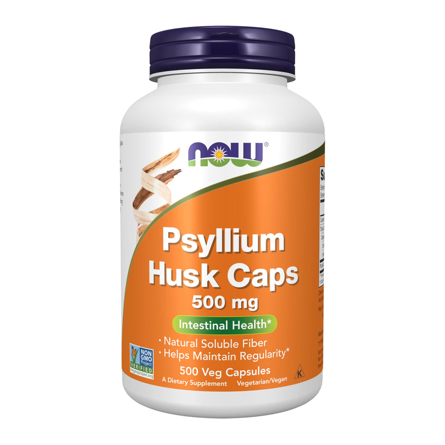 NOW Foods Psyllium Husk Capsules, 500 mg, 500 Count