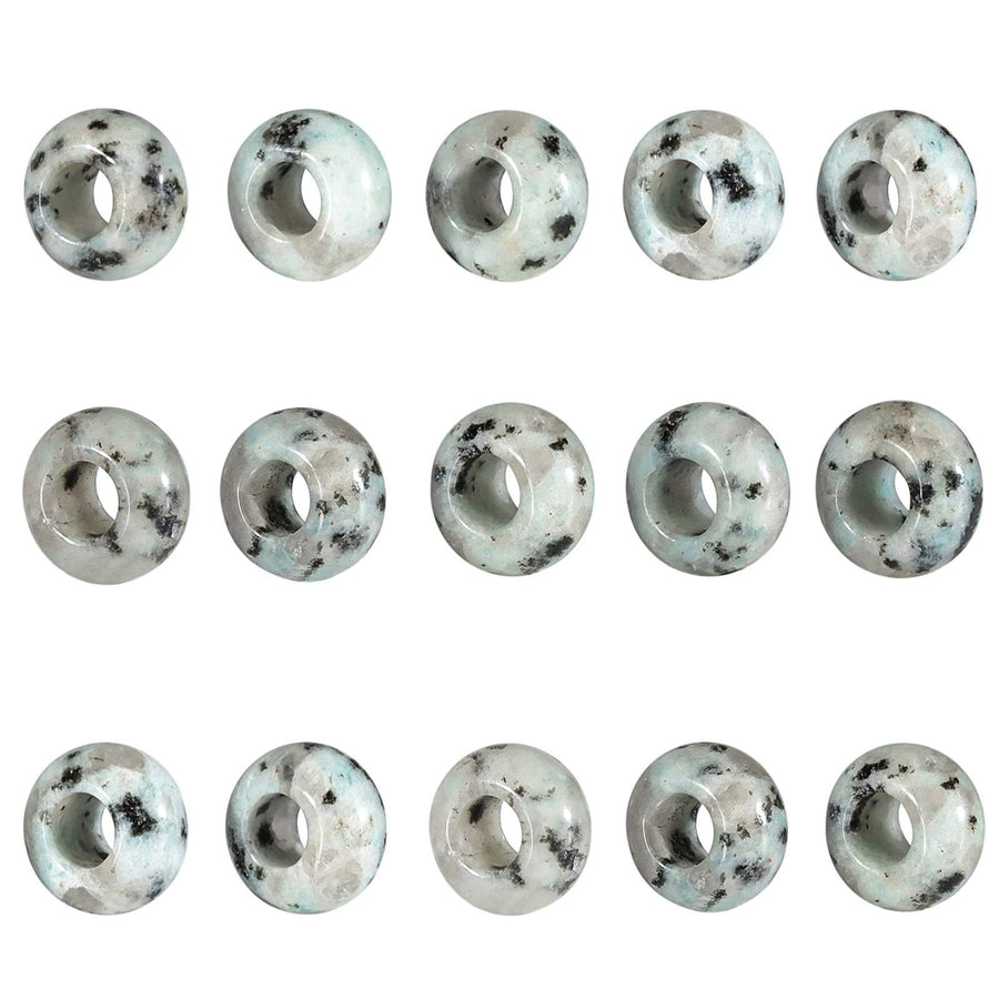 Amogeeli Big Hole Stone Beads Charms, Pack of 15