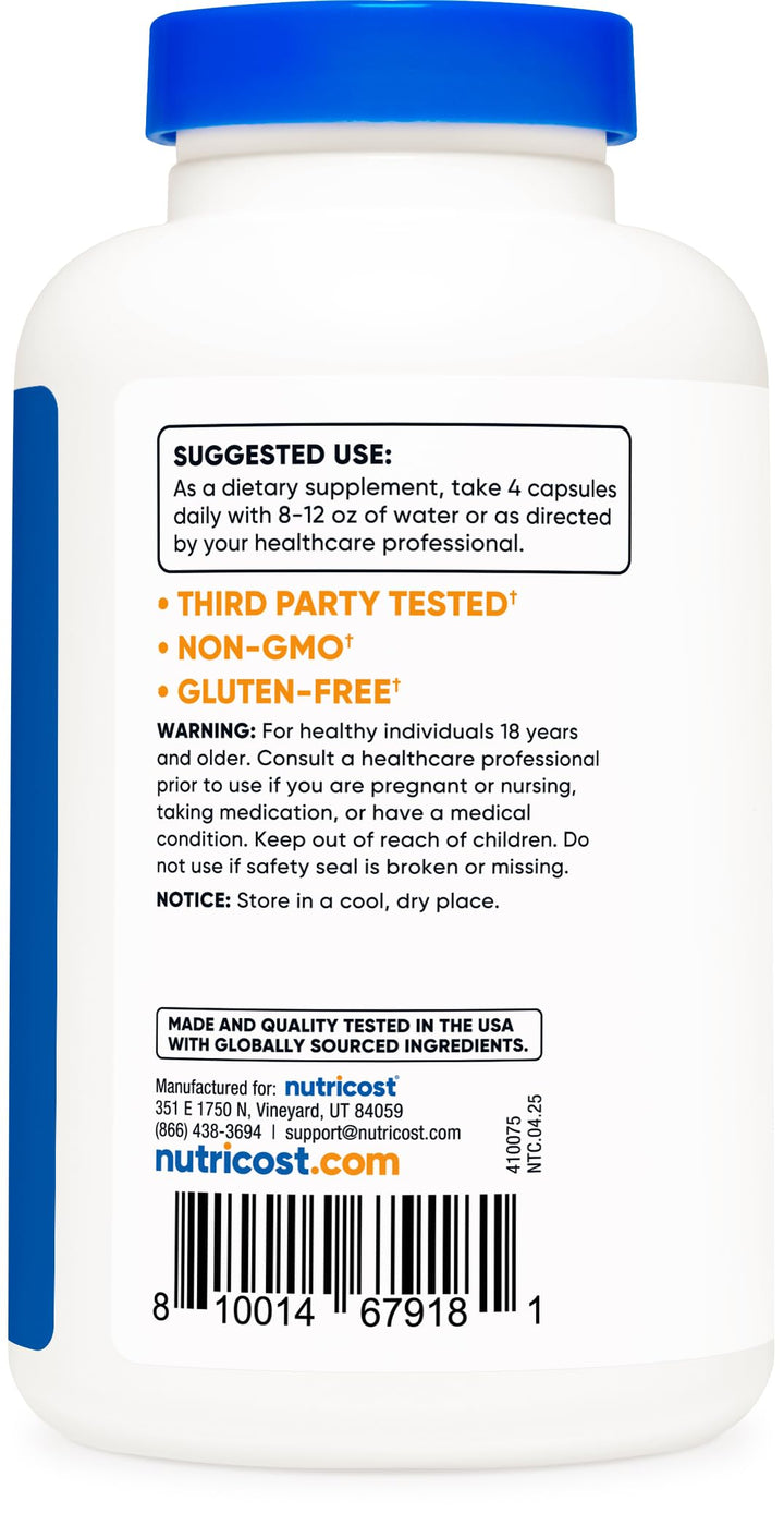 Nutricost D-Aspartic Acid Capsules, 3000 mg, 180 Count