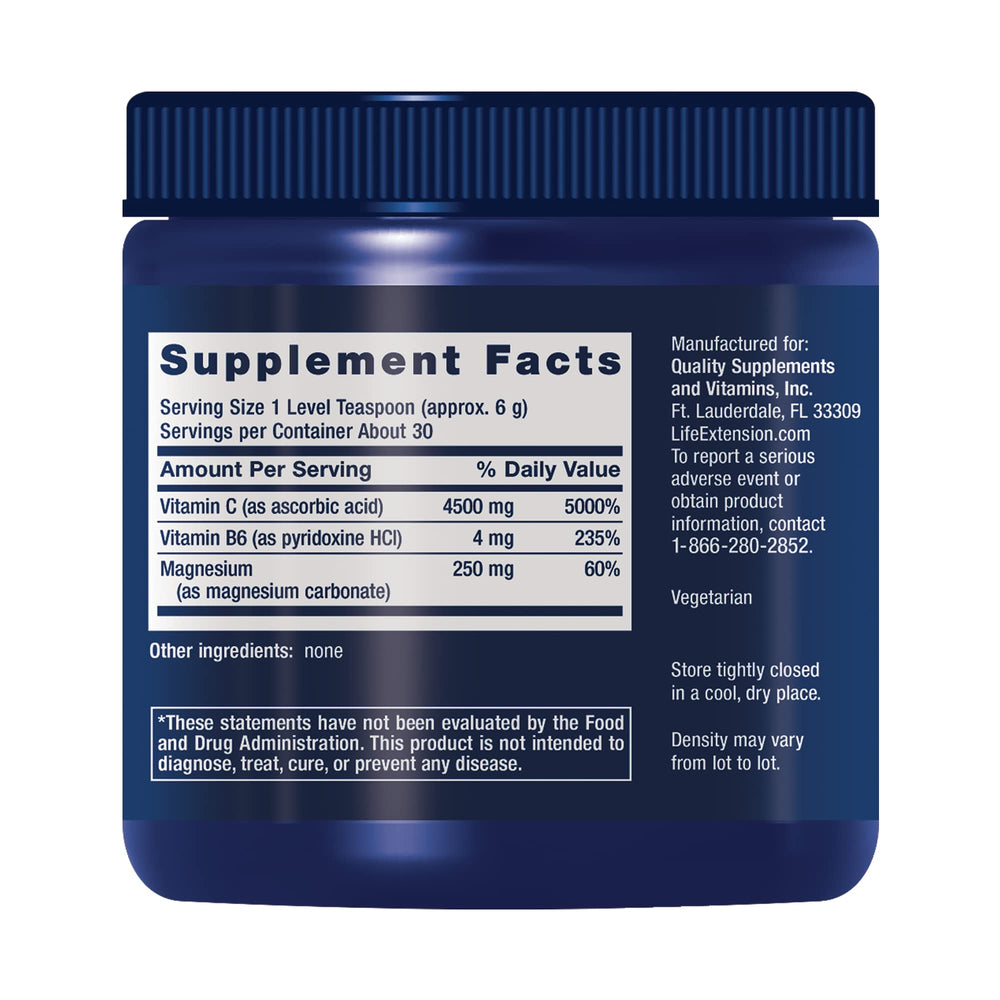 Life Extension Vitamin C-Magnesium Crystals, Effervescent, 180 g