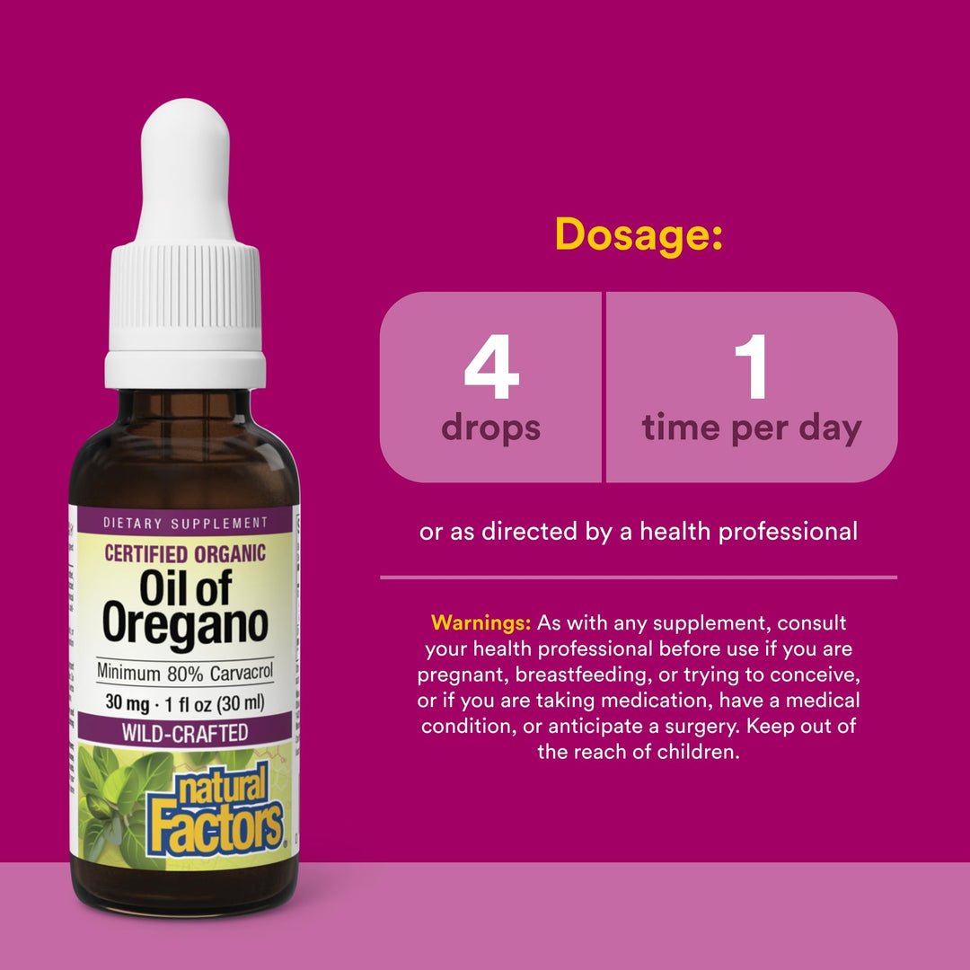 Natural Factors Organic Oil of Oregano, 30 ml