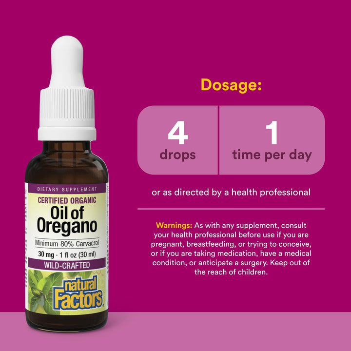 Natural Factors Organic Oil of Oregano, 30 ml