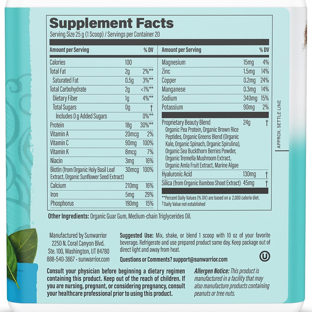 Sunwarrior Vegan Collagen Building Peptides, Unflavored