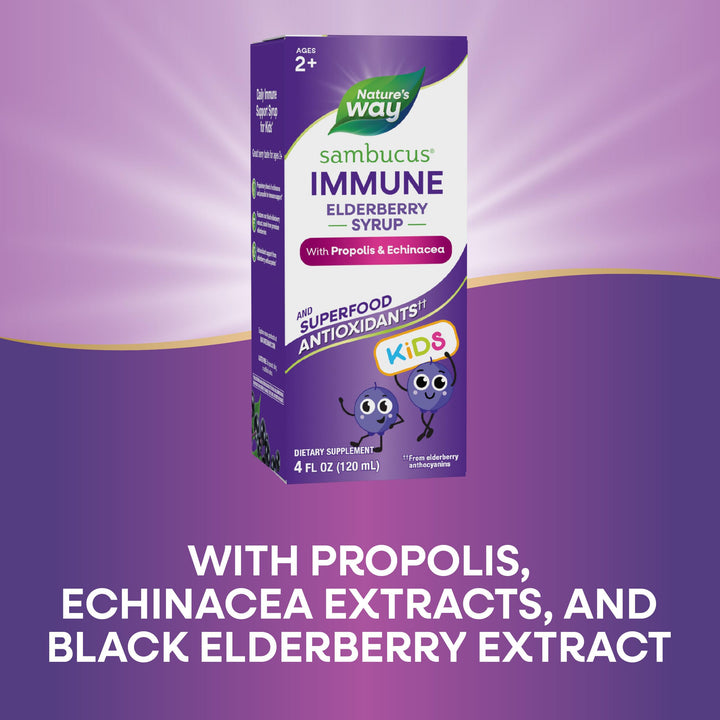 Nature's Way Sambucus Elderberry Syrup For Kids, Herbal Supplement