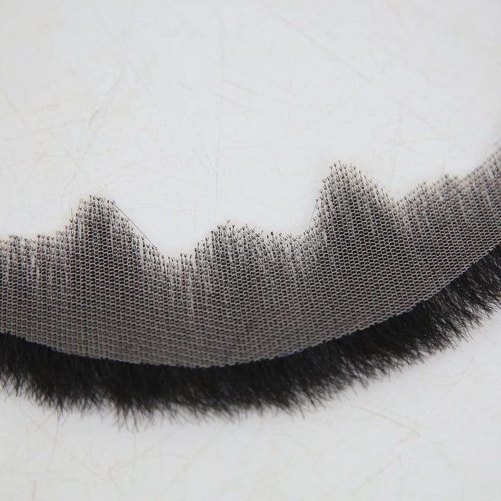 Zigzag Hair Face Beard Extension Human Hair, Black, 6 Count