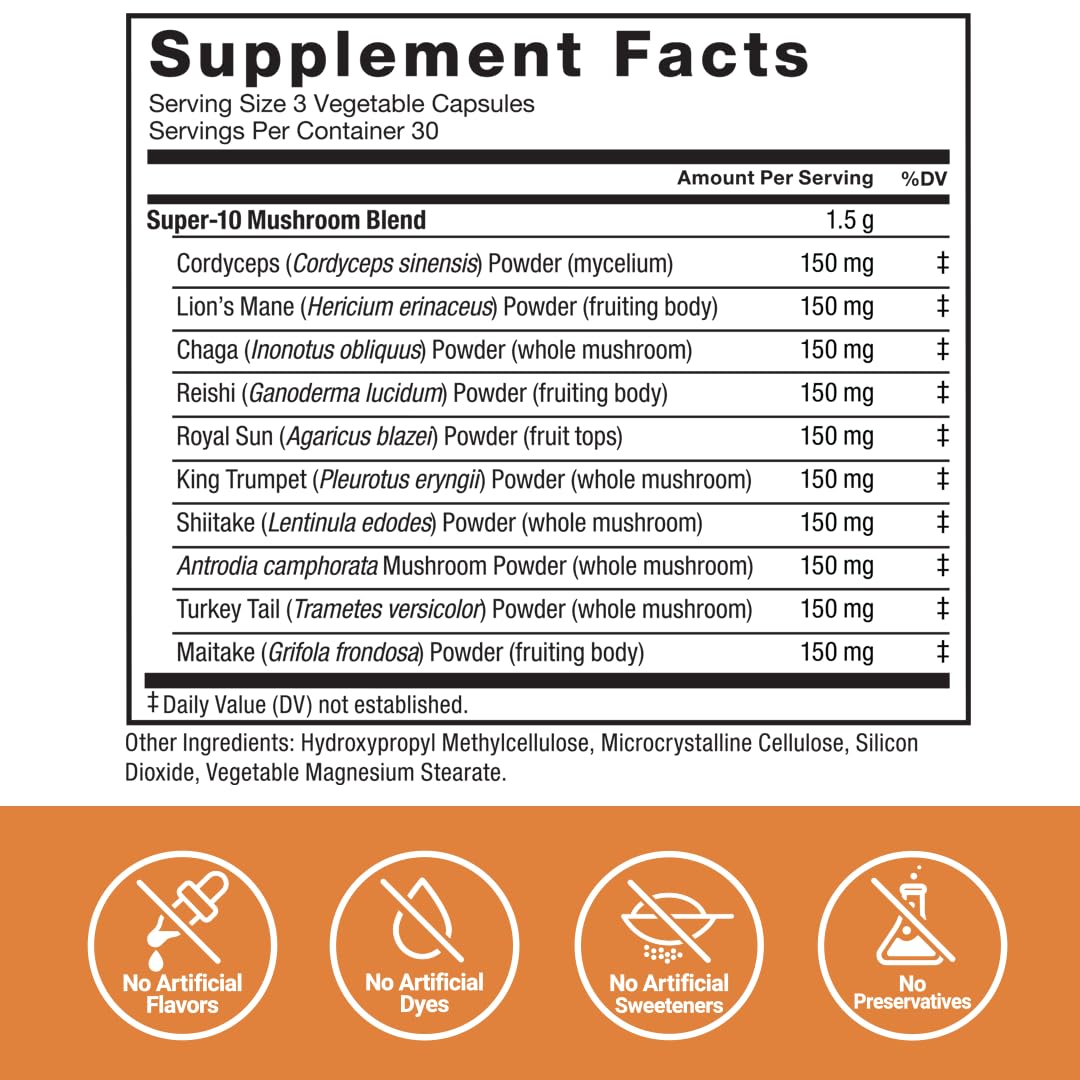 Force Factor Modern Mushrooms Capsules, 90 Count