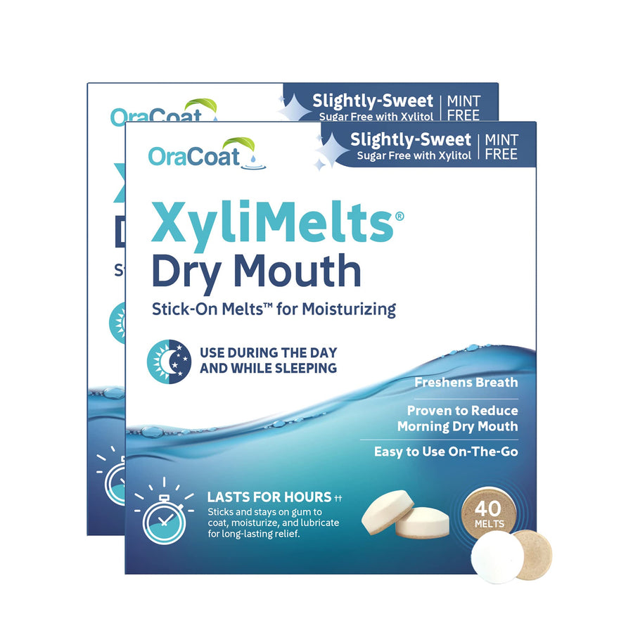 Oracoat XyliMelts Dry Mouth Relief, Slightly Sweet, 40 Count, Pack of 2