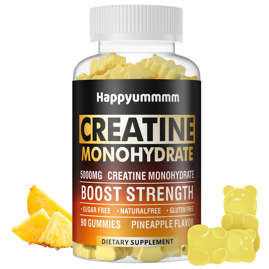 Happyummmm Creatine Monohydrate Gummies, 5000mg, 90 Count