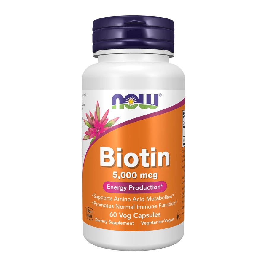 NOW Biotin 5000 mcg VCaps, 60 Count