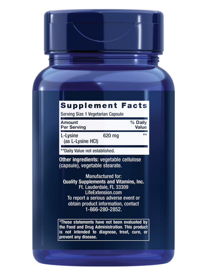 Life Extension L-Lysine, 620 mg, 100 Count