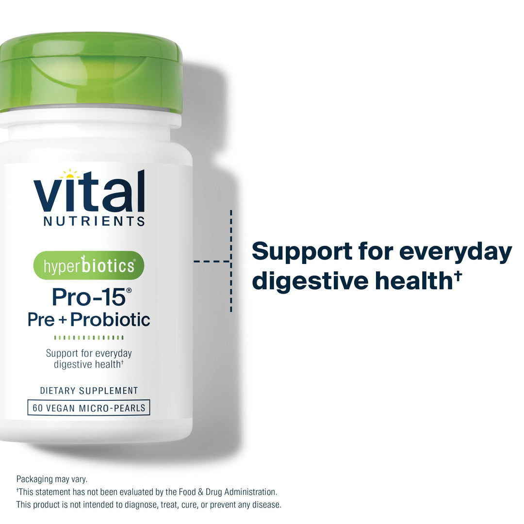 Hyperbiotics Vital Nutrients Pro-15 Pre & Probiotics, 60 Count