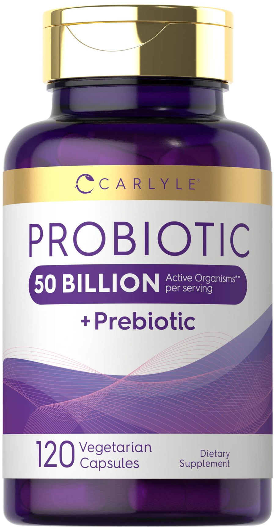 Carlyle Probiotics With Prebiotics, 50 Billion Active Organisms, 120 Count