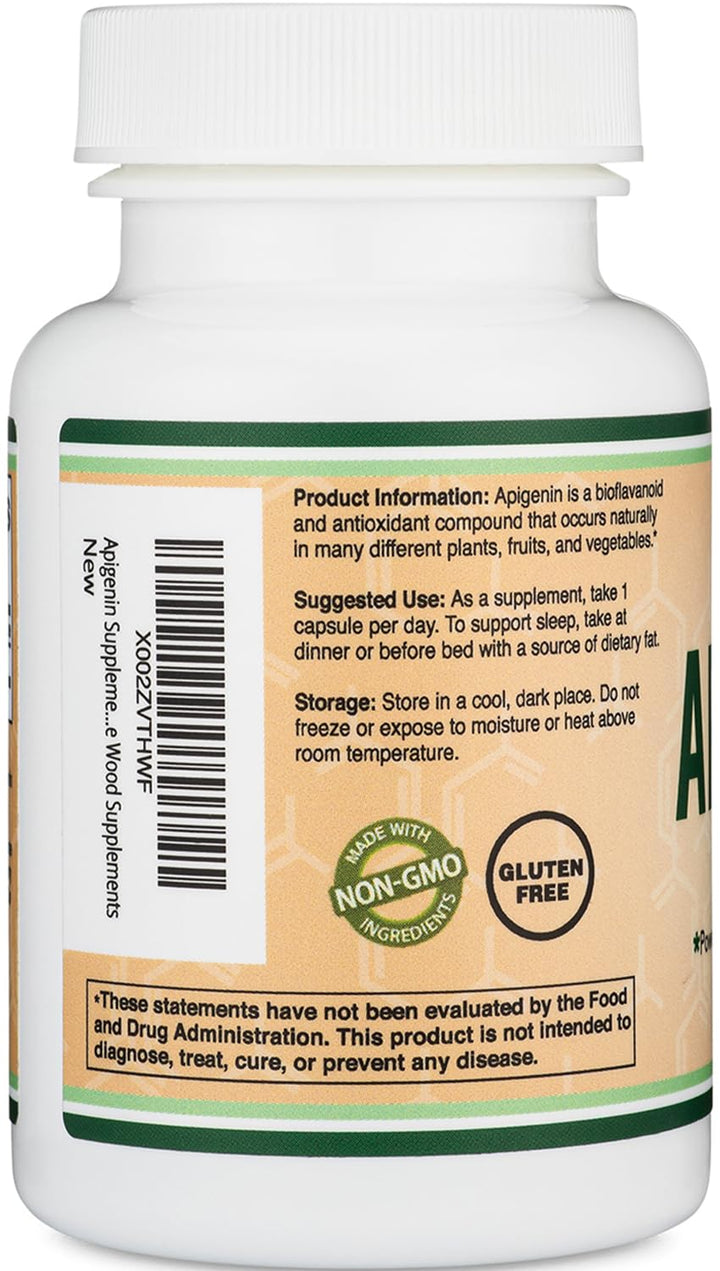 Double Wood Supplements Apigenin, 50 mg, 120 Count
