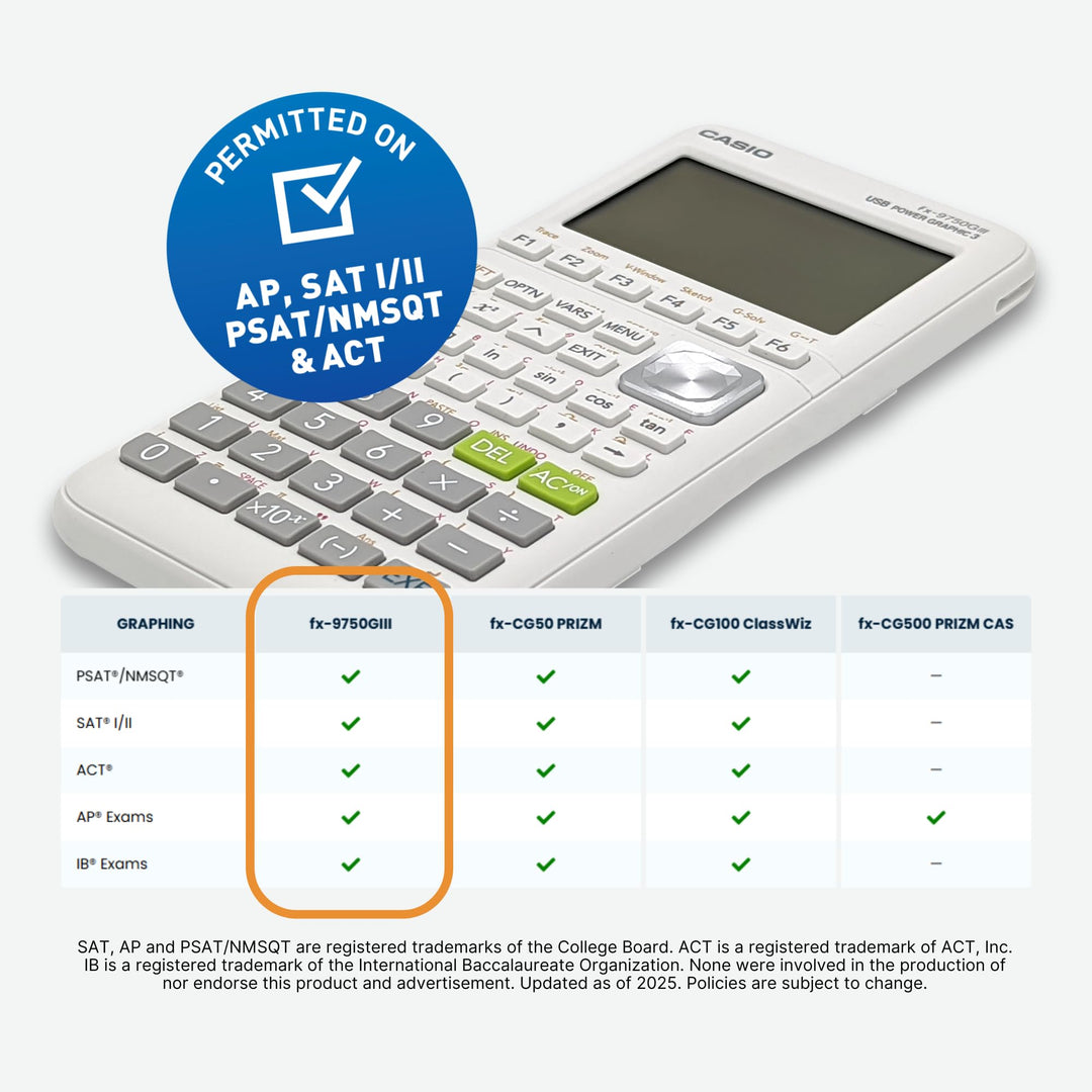 Casio Fx-9750GIII Graphing Calculator, White