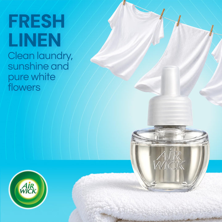 Air Wick Plug In Scented Oil Refill, Fresh Linen, 10 Count