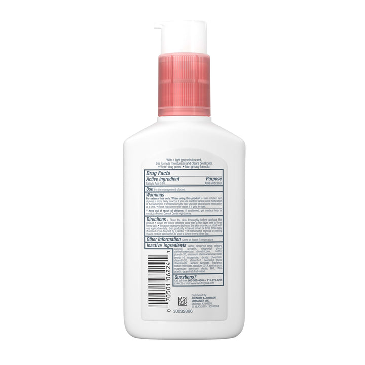 Neutrogena Oil Free Acne Moisturizer, Pink Grapefruit, 4 fl oz
