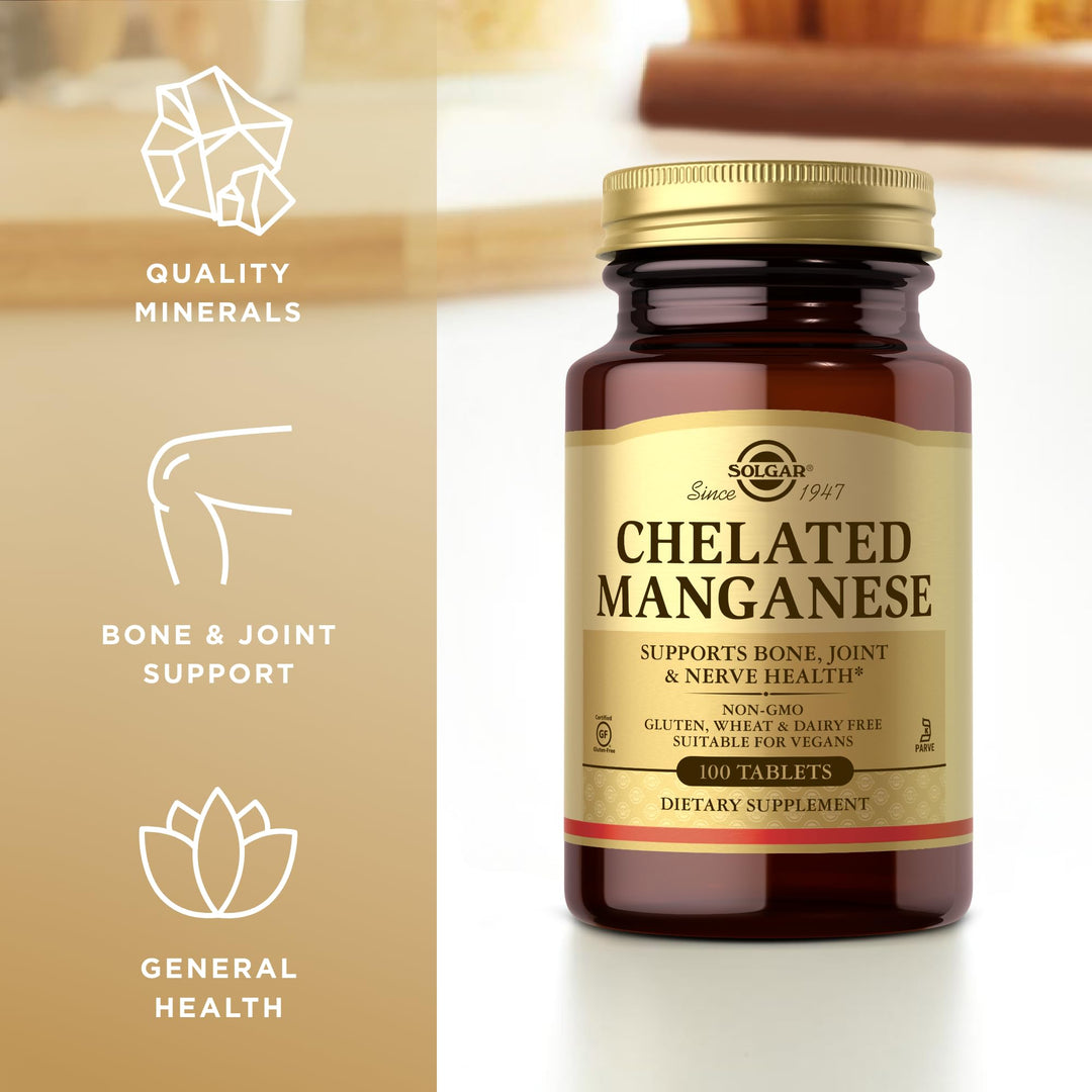 Solgar Chelated Manganese, 100 Count