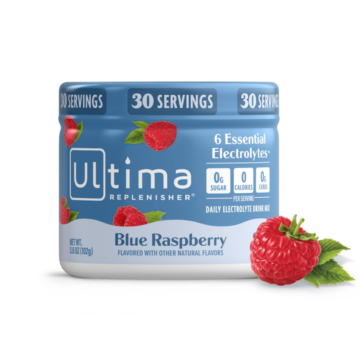 Ultima Replenisher Electrolytes Powder, Blue Raspberry, 30 Count