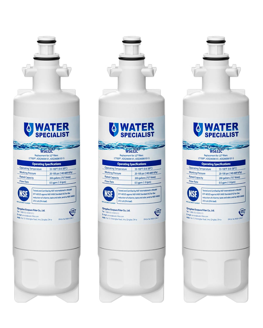 Waterspecialist Refrigerator Water Filter, Pack of 3