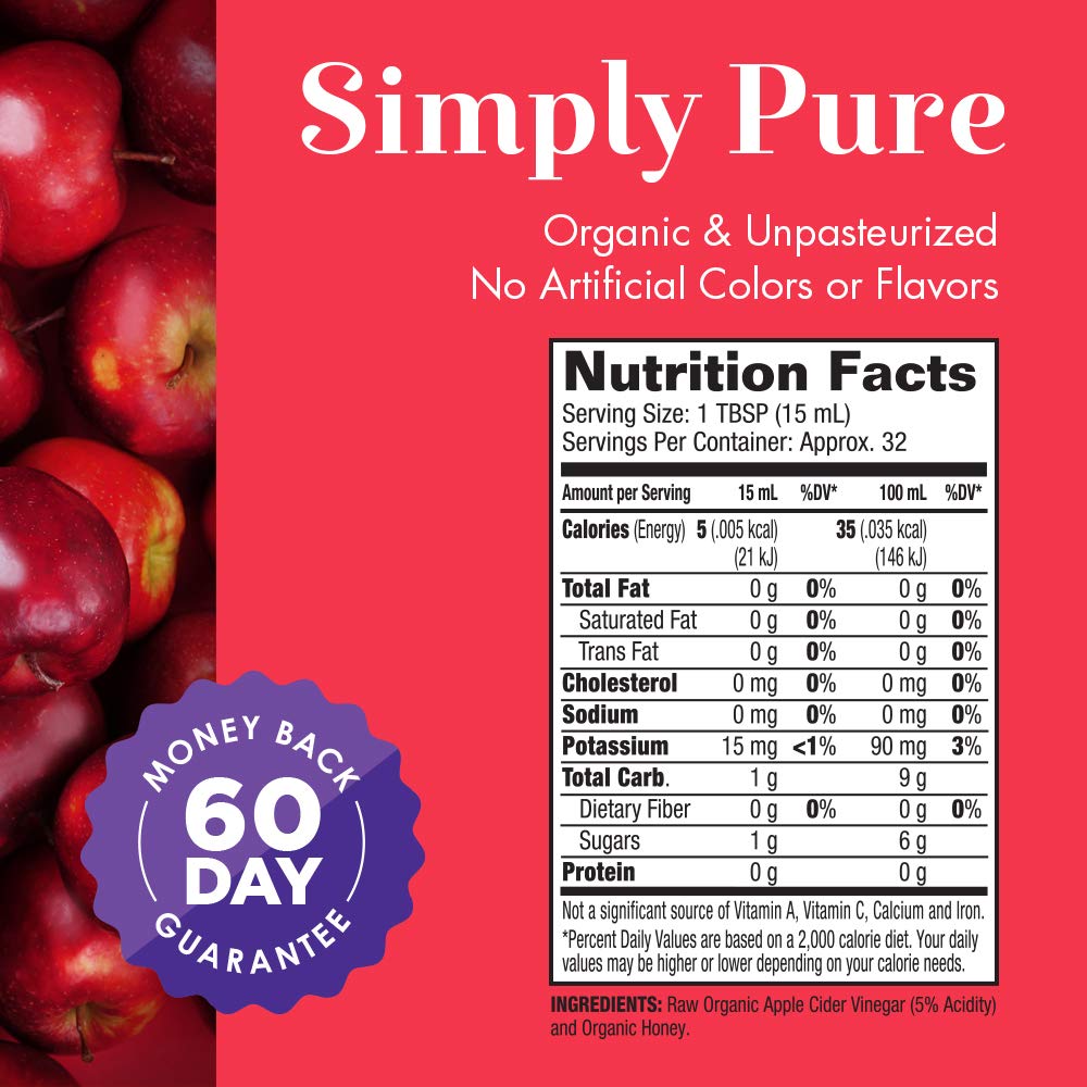 Dynamic Health Organic Apple Cider Vinegar With Mother And Cranberry, 473 ml