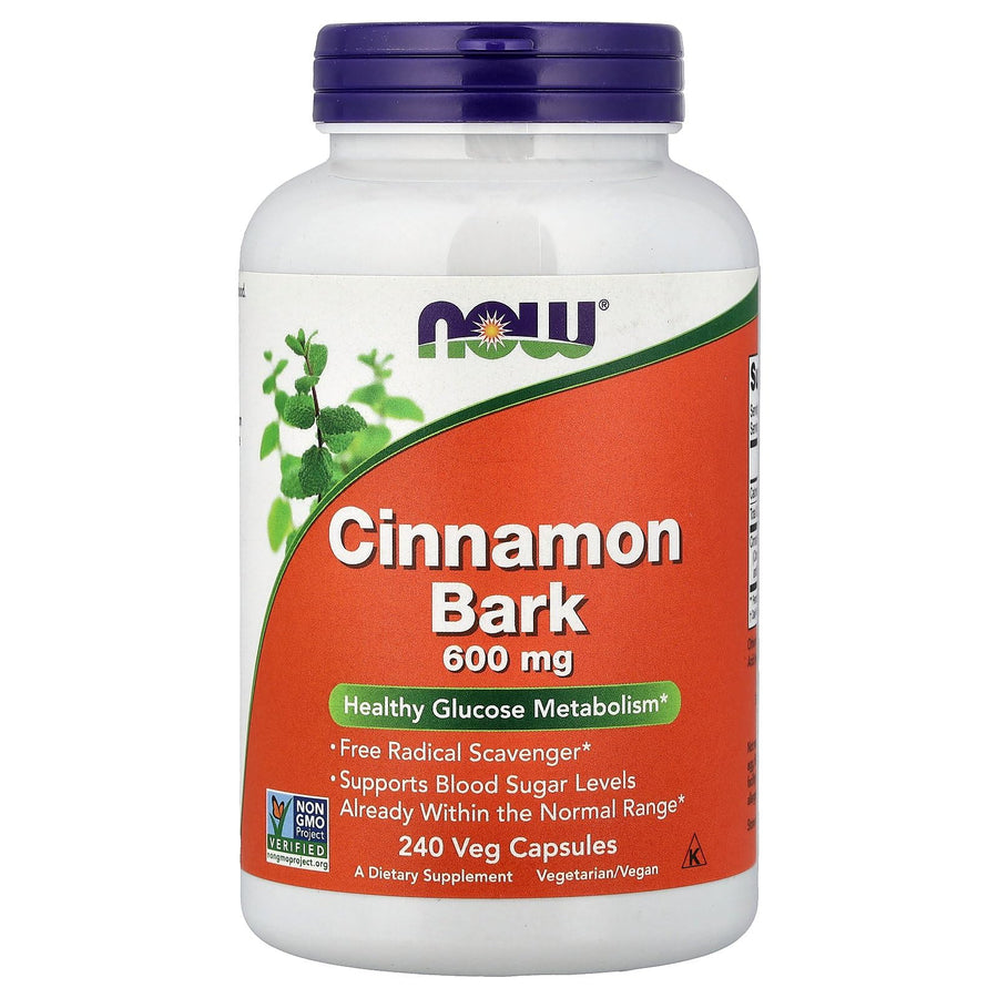 NOW Cinnamon Bark Capsules, 600 mg, 240 Count