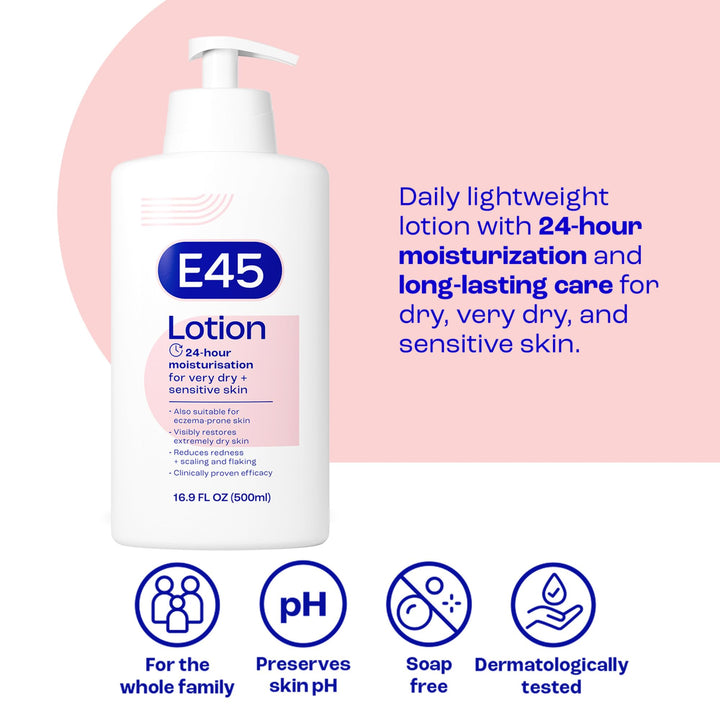 E45 Dermatological Moisturising Body Lotion, 500 ml
