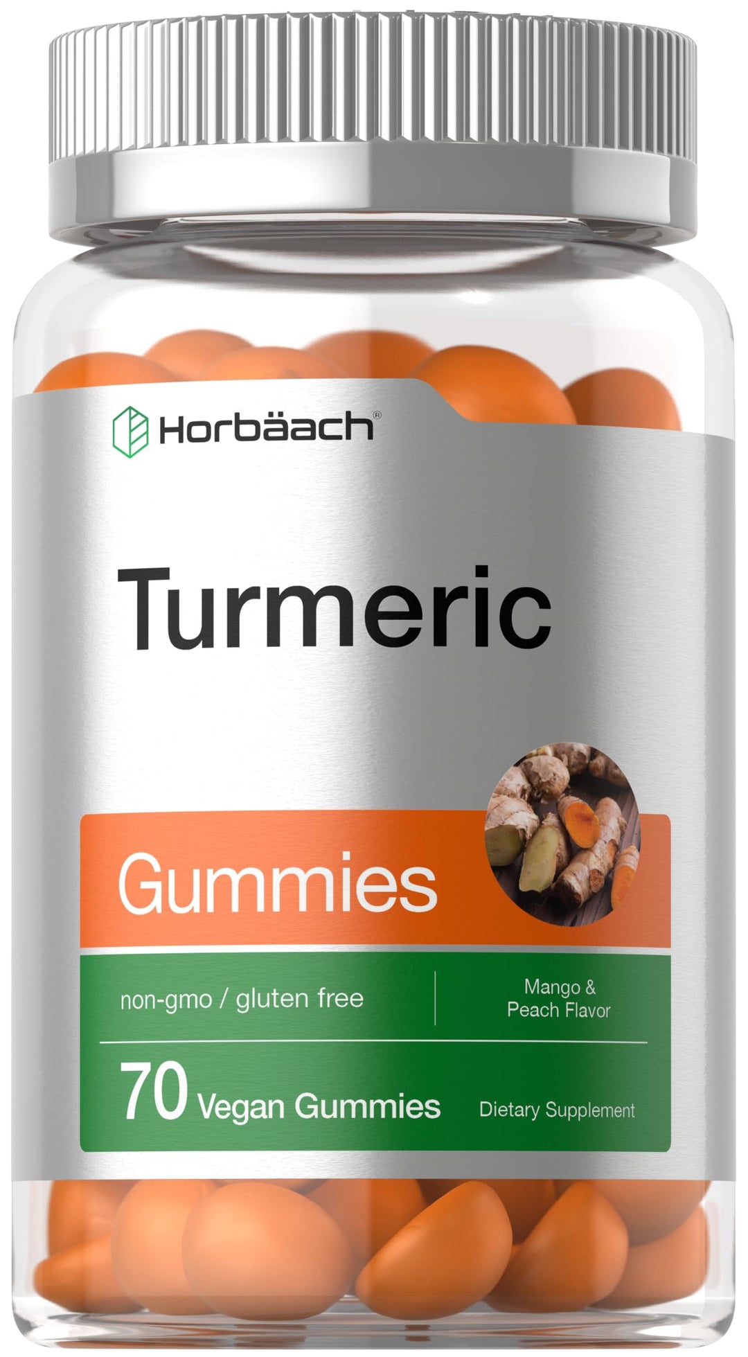 Horbäach Turmeric Gummies, Mango & Peach, 70 Count