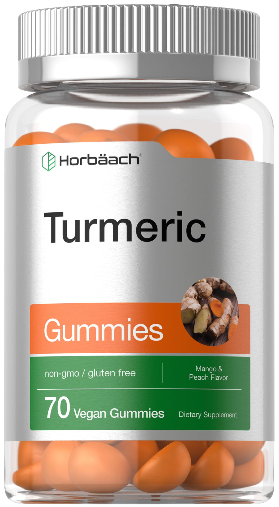 Horbäach Turmeric Gummies, Mango & Peach, 70 Count