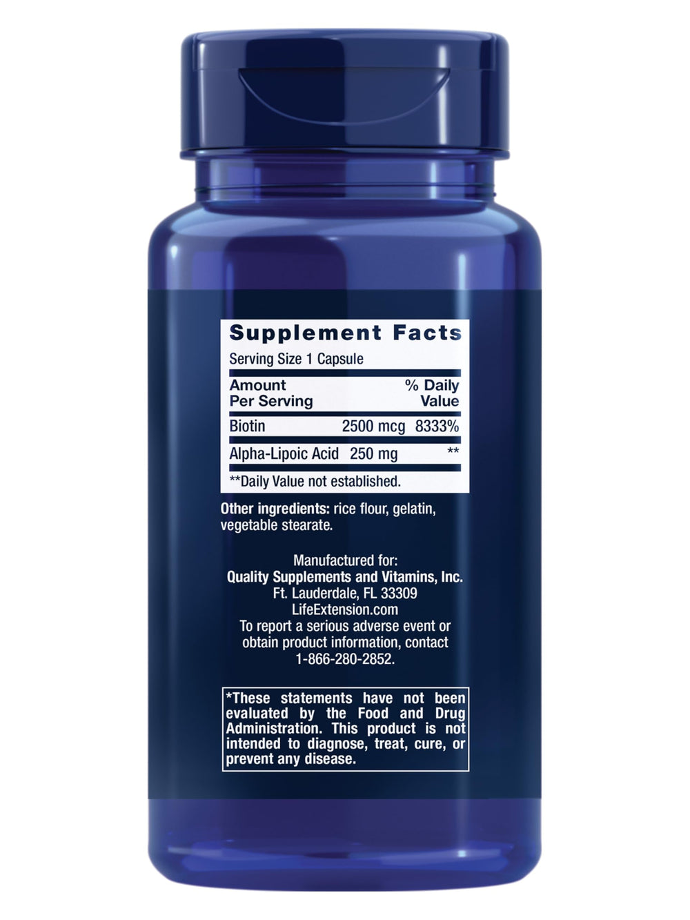 Life Extension Alpha-Lipoic Acid With Biotin, 60 Count