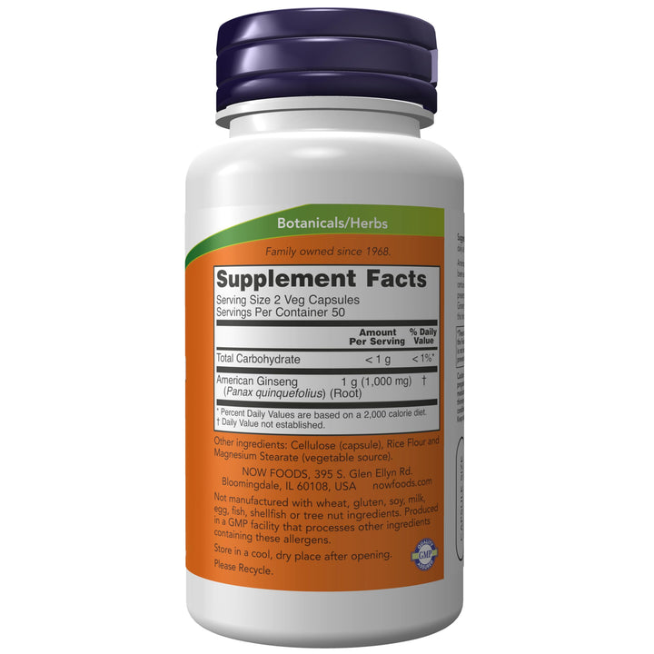 NOW American Ginseng Capsules, 100 Count, Pack of 2