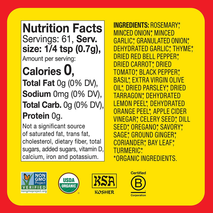 Bragg Sprinkles & Herbs Spices, 1.5 oz