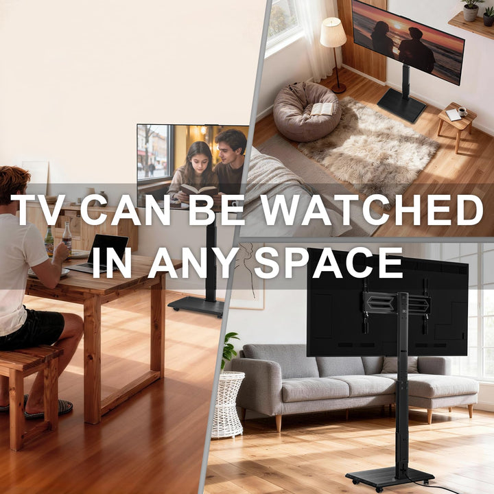 WALI Floor TV Stand, Black, 32-75 in