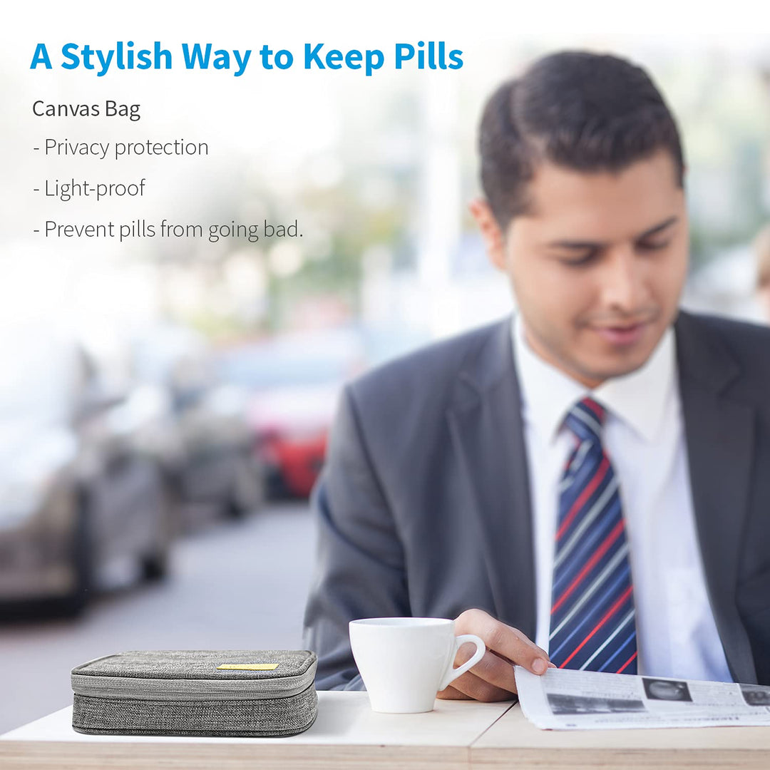 ZIKEE Weekly Pill Case Organizer, 3 Times a Day, Grey