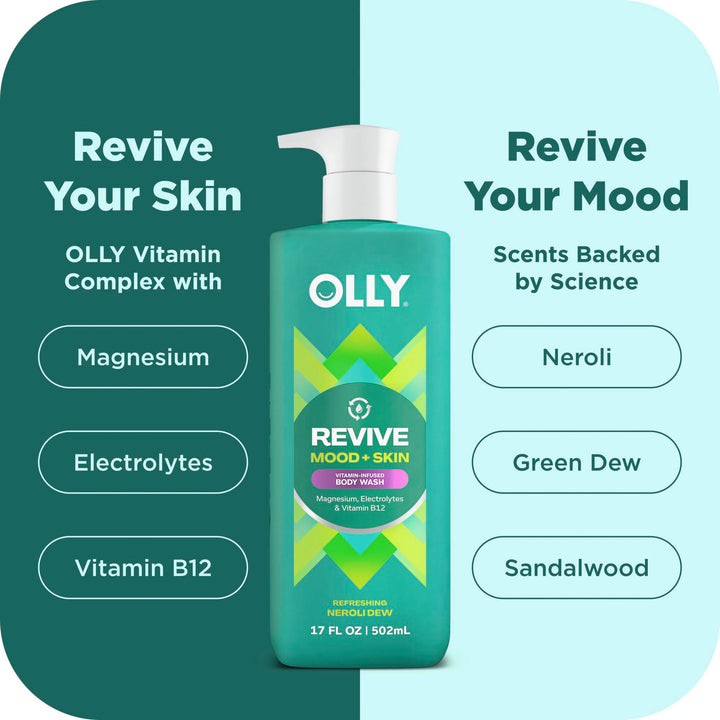OLLY Revive Body Wash, Nerolidew, 17 oz