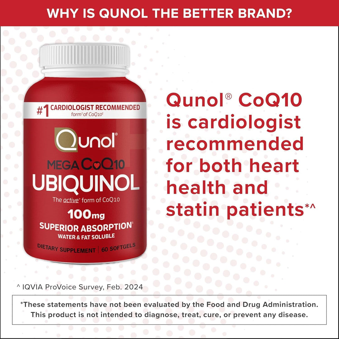 Qunol Mega CoQ10 Ubiquinol, 100 mg, 60 Count