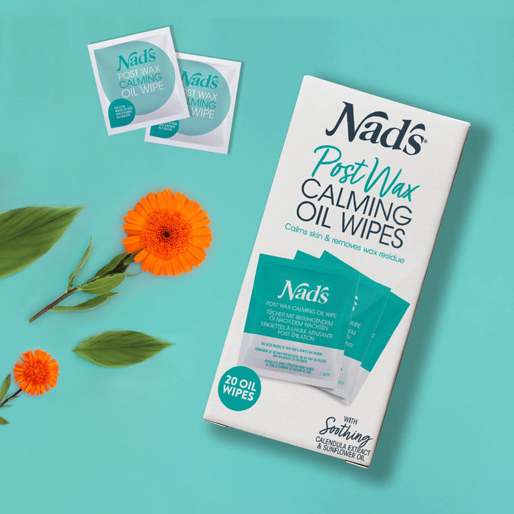Nad's Post Wax Calming Oil Wipes, 20 Count