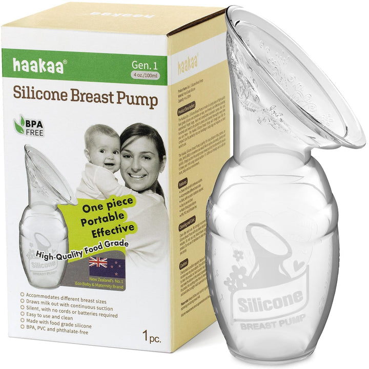 HAAKAA Manual Breast Pump, Clear, 4 oz
