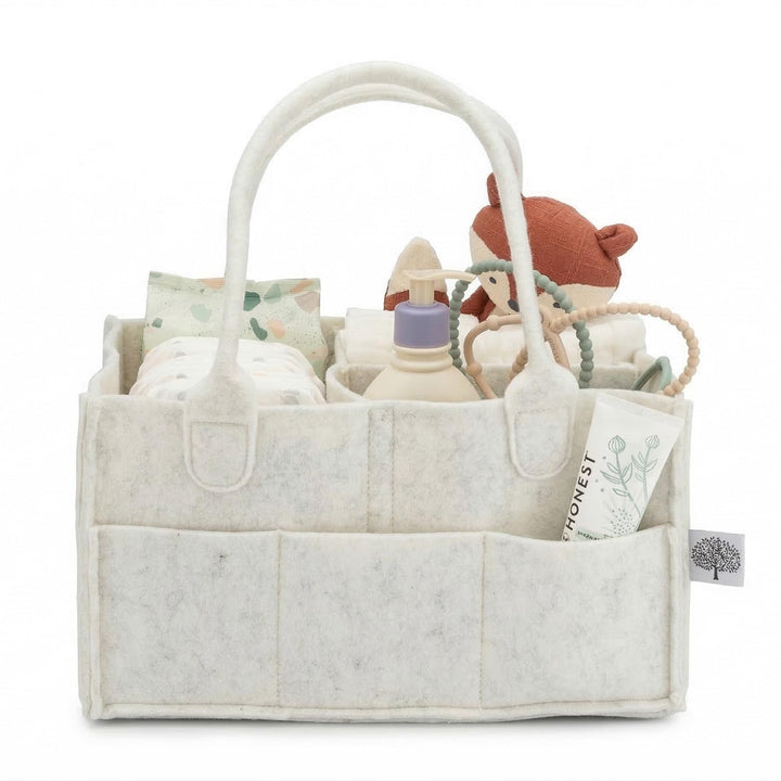 Parker Baby Co. Felt Diaper Caddy Organizer, White