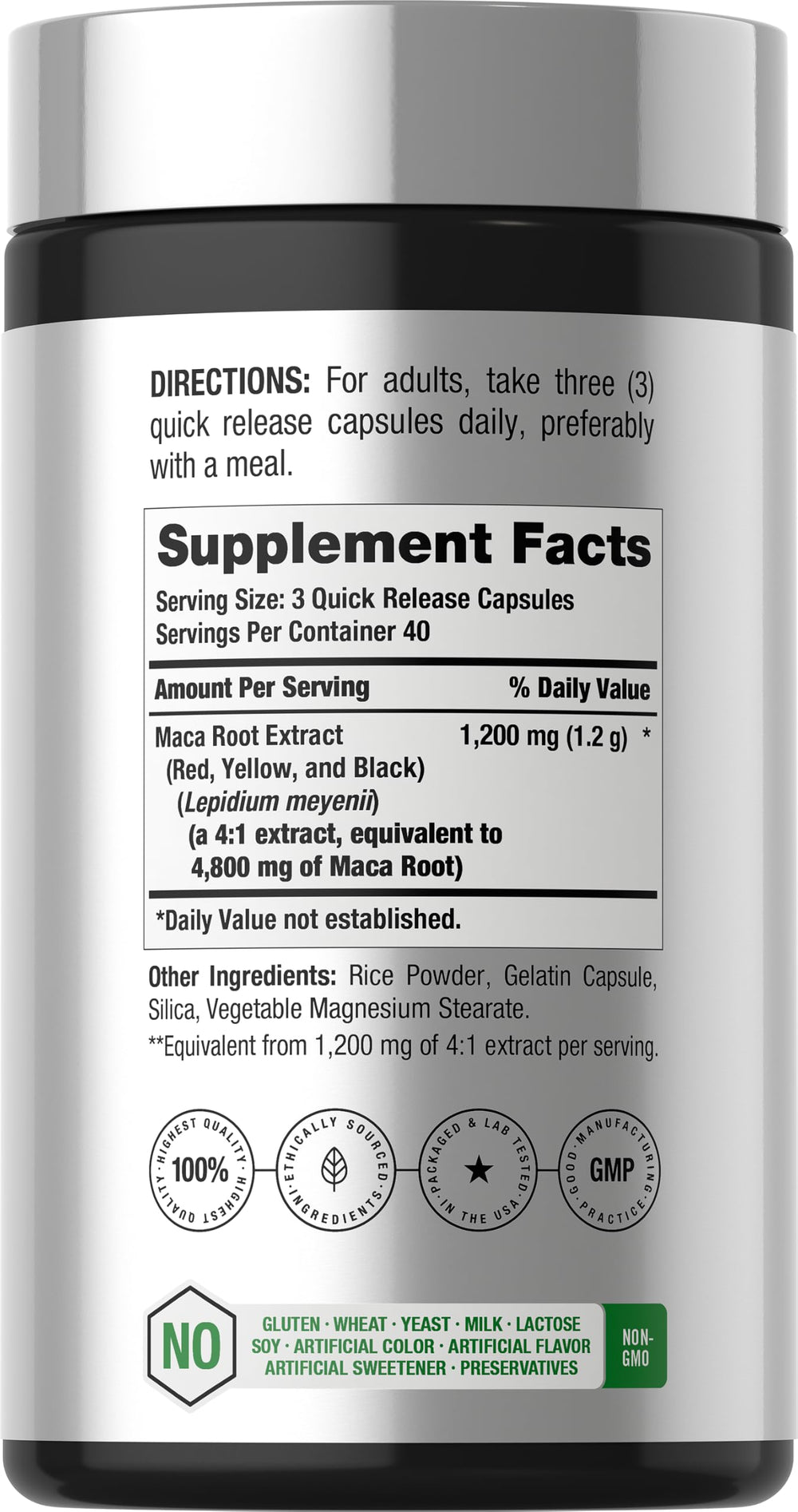 Horbäach Maca Root Capsules, 120 Count