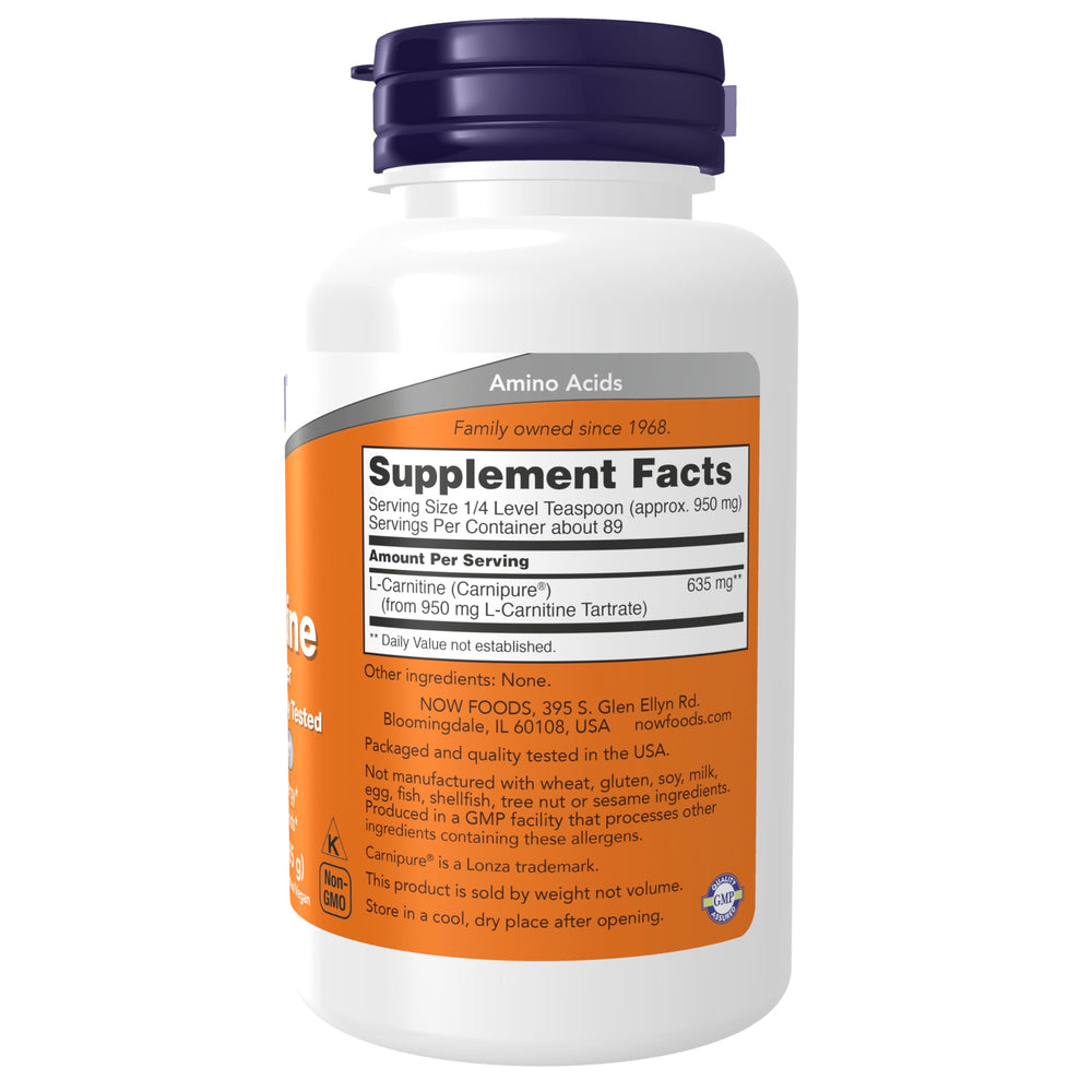 NOW L-Carnitine Tartrate Pure Powder, 3 oz