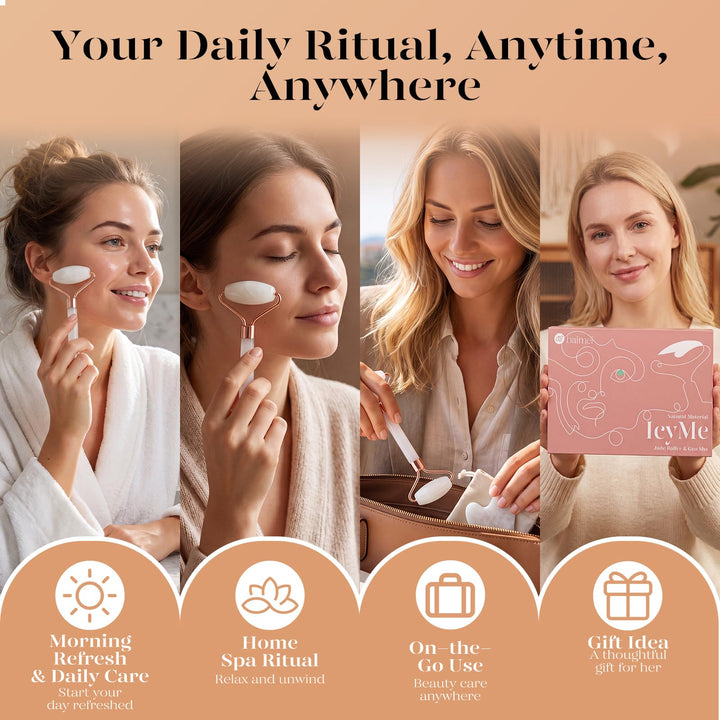 BAIMEI IcyMe Jade Roller and Gua Sha Facial Tool Set